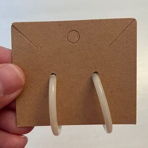 J. Crew Cream Hoop Earrings